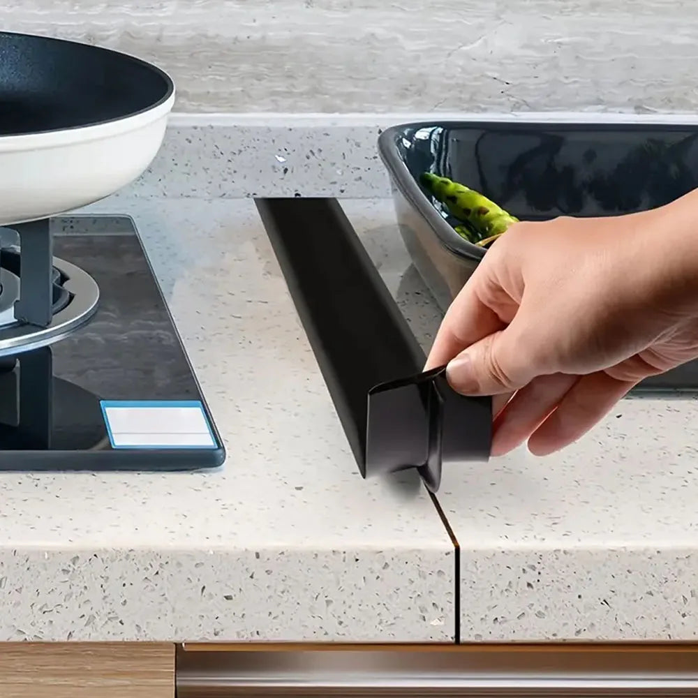 1pc Elastic Silicone Lids Stove Counter Gap Cover Kitchen Utensils Accessories T-shaped Silicone Rubber Strip Oil-gas Slit Fille