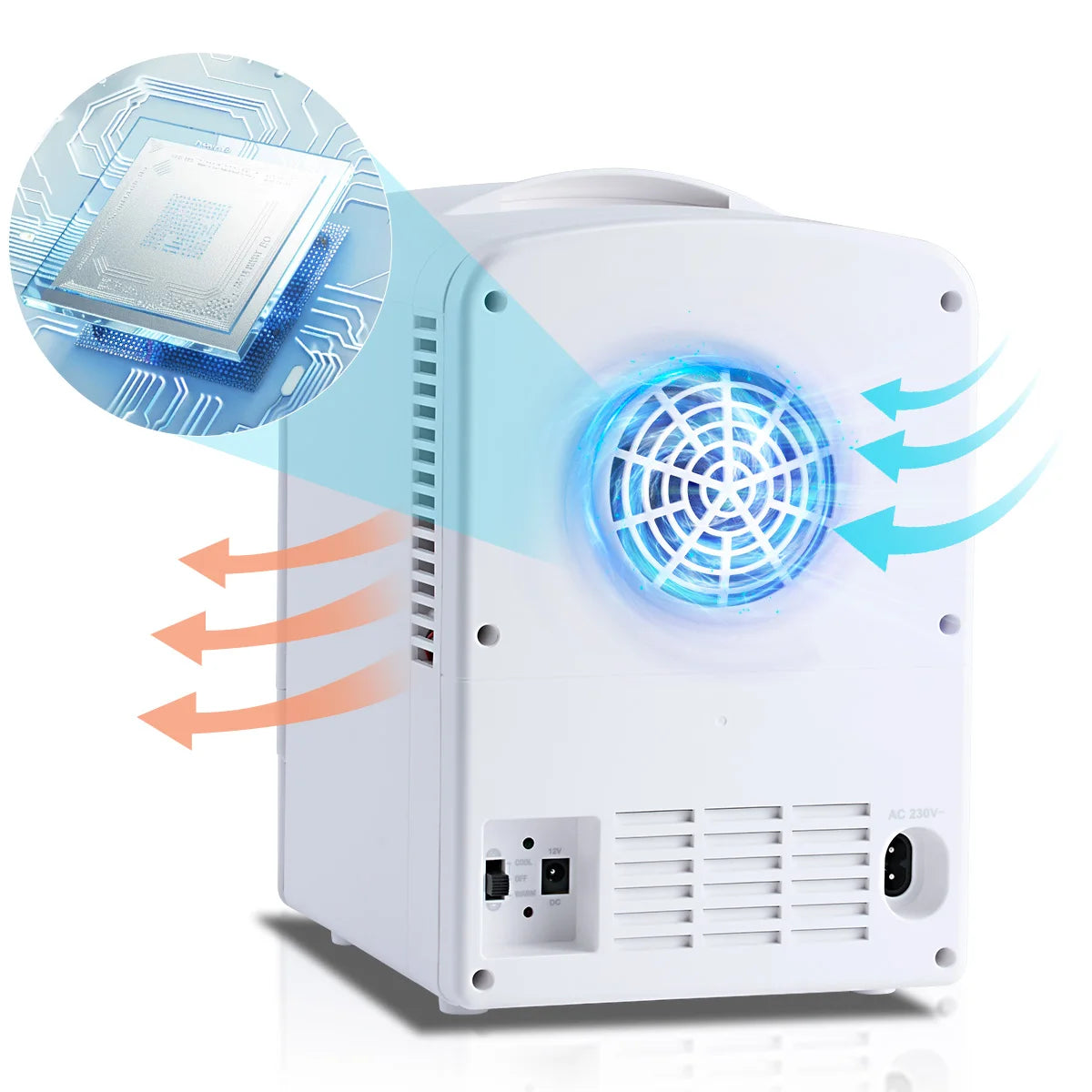 iceBlue Retro Mini Fridge 4L/6Can Dual-use Low Noise Refrigerator Warmer Cooler Makeup Skincare Portable Fridge for Home Car