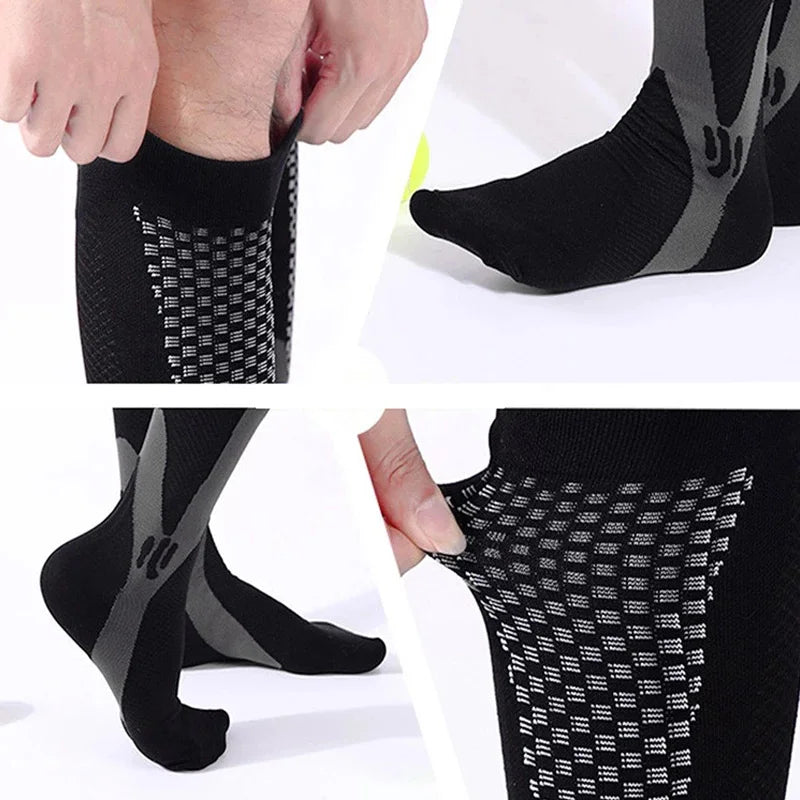 Compression Socks Varicose Veins Men's And Women's Sports Socks Football 20-30 Mmhg Elastic Anti Fatigue Pain Relief Wholesale