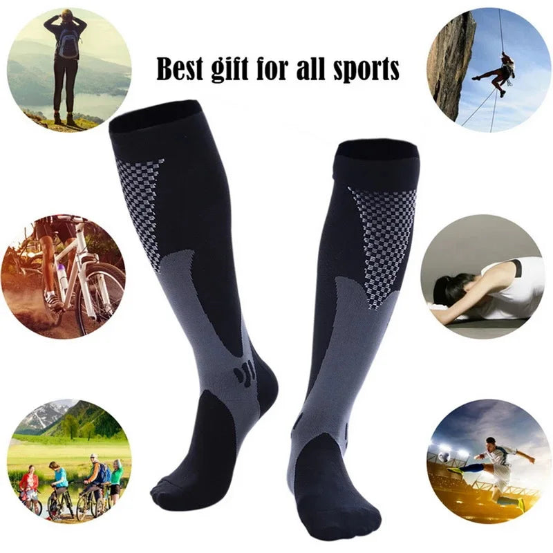 Compression Socks Varicose Veins Men's And Women's Sports Socks Football 20-30 Mmhg Elastic Anti Fatigue Pain Relief Wholesale