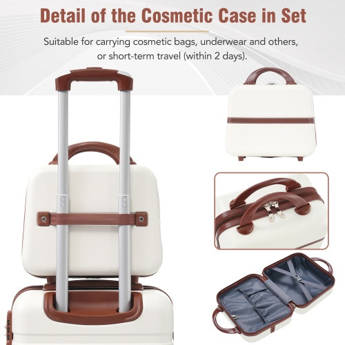 Hardshell Luggage Sets 3 Pieces 20x24 Luggages And Cosmetic Case Spinner Suitcase With TSA Lock Lightweight