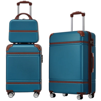 Hardshell Luggage Sets 3 Pieces 20x24 Luggages And Cosmetic Case Spinner Suitcase With TSA Lock Lightweight