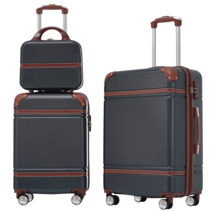 Hardshell Luggage Sets 3 Pieces 20x24 Luggages And Cosmetic Case Spinner Suitcase With TSA Lock Lightweight