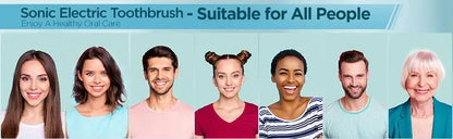 Rtauys S5 Upgraded Sonic Electric Toothbrush for Adults and Kids Ages 12+ with 8 Brush Heads, IPX7 Travel Toothbrush with Case,