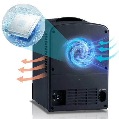 iceBlue Retro Mini Fridge 4L/6Can Dual-use Low Noise Refrigerator Warmer Cooler Makeup Skincare Portable Fridge for Home Car