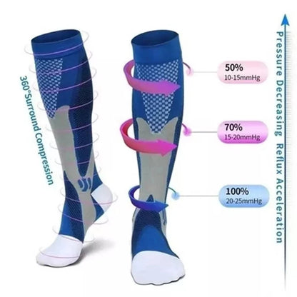 Compression Socks Varicose Veins Men's And Women's Sports Socks Football 20-30 Mmhg Elastic Anti Fatigue Pain Relief Wholesale