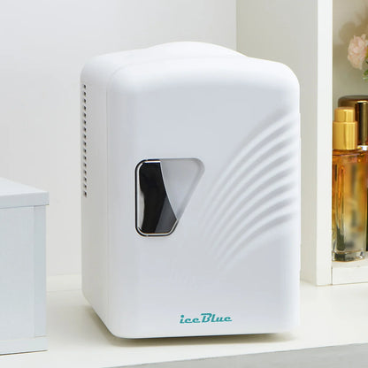 iceBlue Retro Mini Fridge 4L/6Can Dual-use Low Noise Refrigerator Warmer Cooler Makeup Skincare Portable Fridge for Home Car