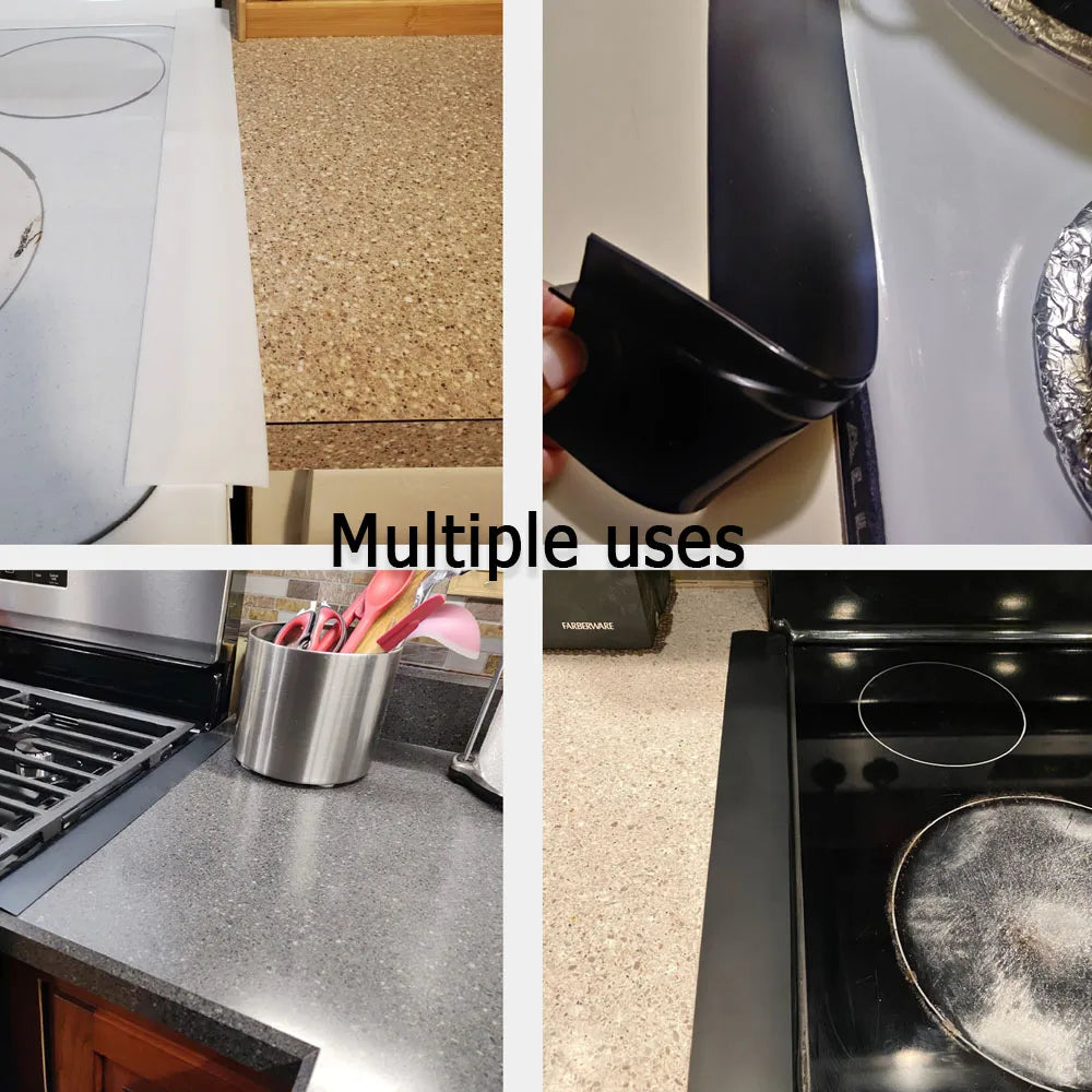1pc Elastic Silicone Lids Stove Counter Gap Cover Kitchen Utensils Accessories T-shaped Silicone Rubber Strip Oil-gas Slit Fille