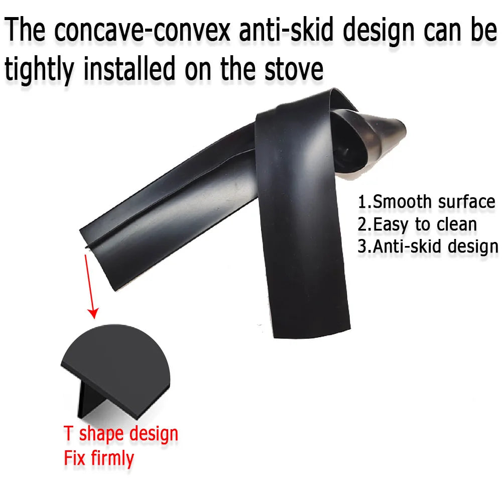 1pc Elastic Silicone Lids Stove Counter Gap Cover Kitchen Utensils Accessories T-shaped Silicone Rubber Strip Oil-gas Slit Fille