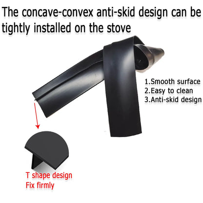 1pc Elastic Silicone Lids Stove Counter Gap Cover Kitchen Utensils Accessories T-shaped Silicone Rubber Strip Oil-gas Slit Fille