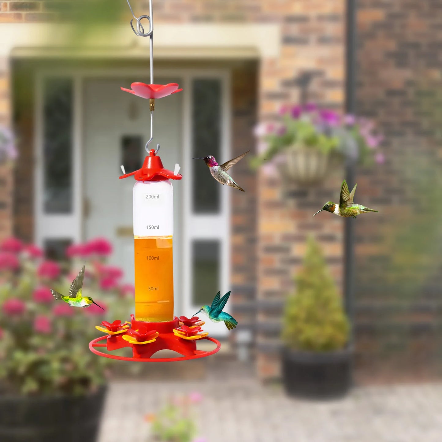 Bird Feeder Drinker Hanging Hummingbird Bird Feeder Anti-ants Leakproof Easy To Clean Outdoor Garden Decoration