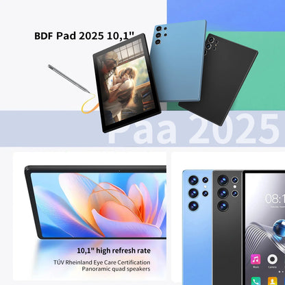 BDF Upgraded Pad Pro New 10.1 Inch Android Tablet PC Dual SIM 3G Phone Call 6000mAh Capability Octa Core Google Play 4GB+64GB