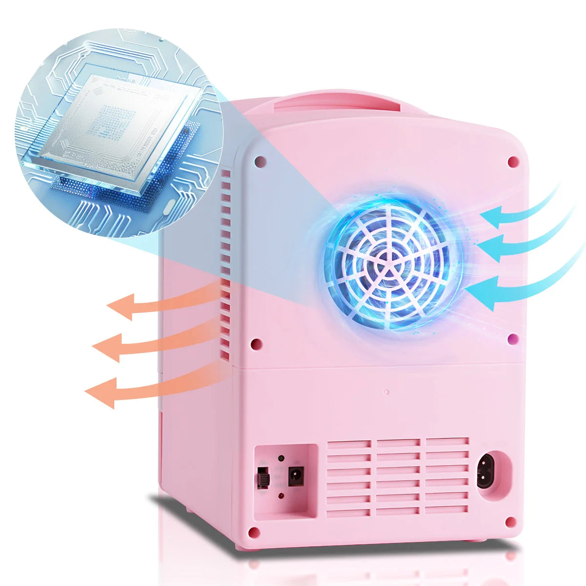 iceBlue Retro Mini Fridge 4L/6Can Dual-use Low Noise Refrigerator Warmer Cooler Makeup Skincare Portable Fridge for Home Car