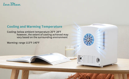 iceBlue Retro Mini Fridge 4L/6Can Dual-use Low Noise Refrigerator Warmer Cooler Makeup Skincare Portable Fridge for Home Car