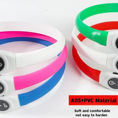 New Led Luminous Dog Collar PVC Waterproof , For Large Medium Small Dogs Collar Usb Light Night Safety Pet Glowing Accessories