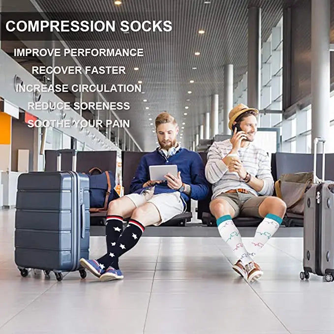 Compression Socks Varicose Veins Men's And Women's Sports Socks Football 20-30 Mmhg Elastic Anti Fatigue Pain Relief Wholesale
