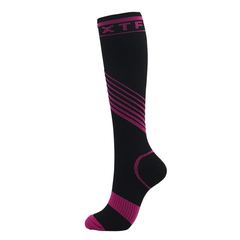Compression Socks Varicose Veins Men's And Women's Sports Socks Football 20-30 Mmhg Elastic Anti Fatigue Pain Relief Wholesale