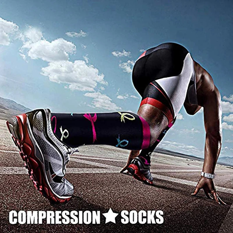 Compression Socks Varicose Veins Men's And Women's Sports Socks Football 20-30 Mmhg Elastic Anti Fatigue Pain Relief Wholesale