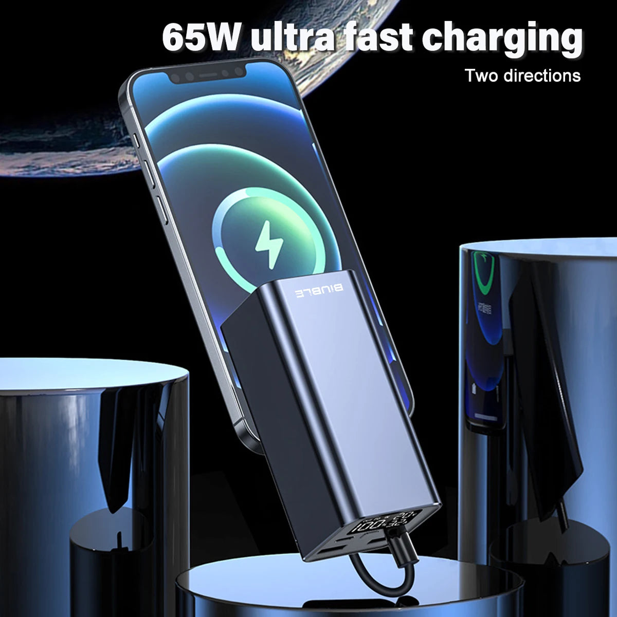 20000mAh External Power Bank Type C PD 100W Fast Charging Powerbank Battery Charger For Smartphone Laptop Tablet iPhone Xiaomi