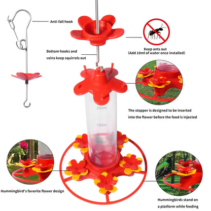 Bird Feeder Drinker Hanging Hummingbird Bird Feeder Anti-ants Leakproof Easy To Clean Outdoor Garden Decoration