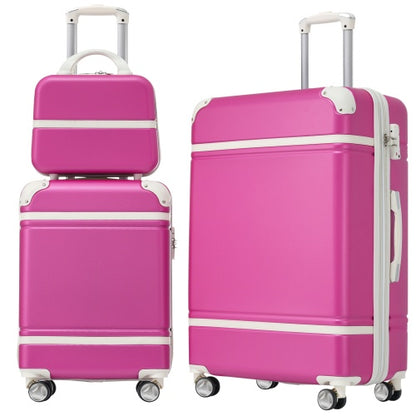 Hardshell Luggage Sets 3 Pieces 20x24 Luggages And Cosmetic Case Spinner Suitcase With TSA Lock Lightweight