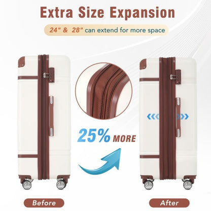 Hardshell Luggage Sets 3 Pieces 20x24 Luggages And Cosmetic Case Spinner Suitcase With TSA Lock Lightweight